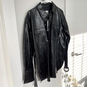 Black Zara Leather Jacket - Size Medium
